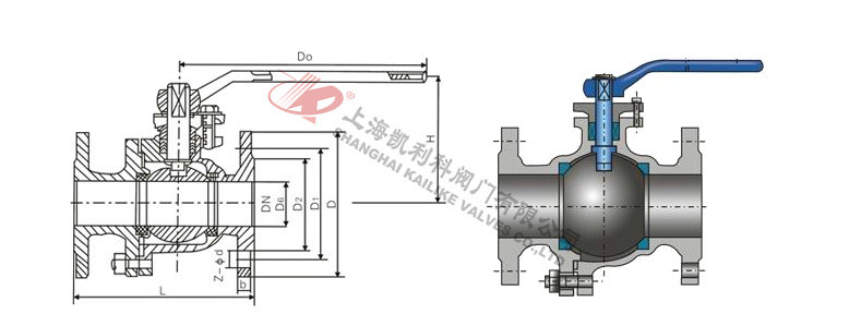 Q41F天然氣專用球閥結構圖