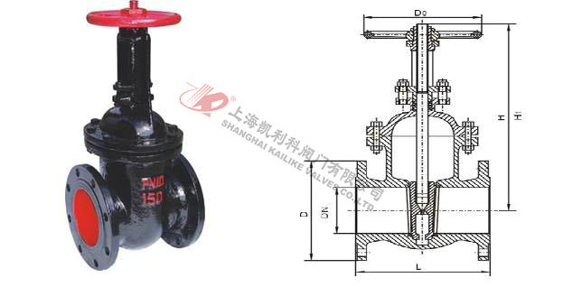 Z41T鑄鐵閘閥外形結(jié)構(gòu)圖