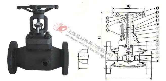 BZ41H鍛鋼保溫閘閥外形結構圖