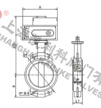 D971X電動蝶閥外形結(jié)構(gòu)圖
