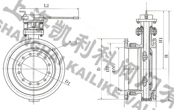 SD41X/SD43H手動伸縮蝶閥外形結(jié)構(gòu)圖