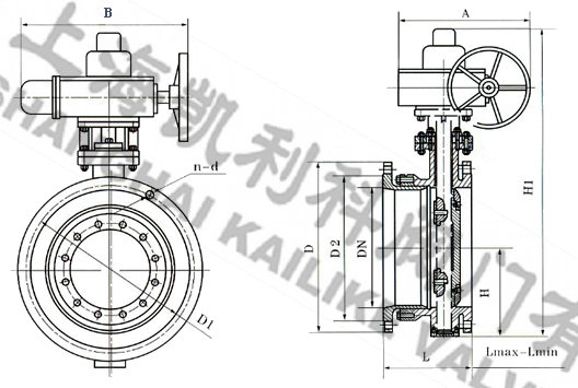 SD941X/SD943H電動伸縮蝶閥外形結構圖