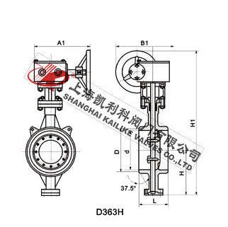 D363H美標(biāo)焊接蝶閥外形結(jié)構(gòu)圖