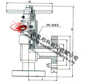 L/J47Y平衡角式截止閥外形結構圖