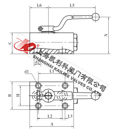 QJH板式高壓球芯截止閥外形結(jié)構圖