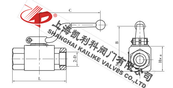 QJH外螺紋高壓球芯截止閥外形結(jié)構圖