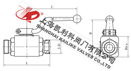 QJH外螺紋高壓球芯截止閥外形結(jié)構圖