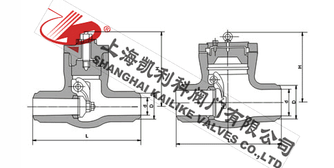 H64Y、H64H高溫高壓止回閥外形結構圖