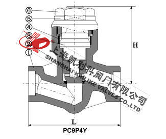 H61Y鍛鋼自密封止回閥外形結構圖