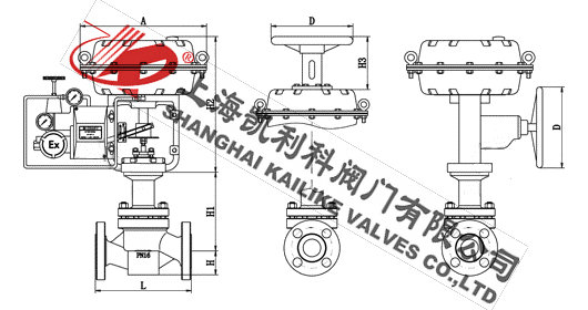 ZJHPF46氣動精小型襯氟調節閥外形結構圖