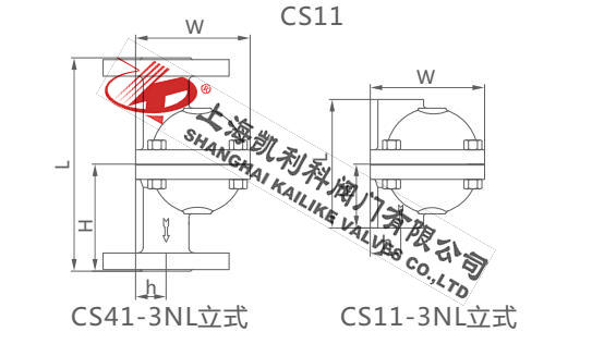 CS41H-3NL立式自由浮球式疏水閥外形結構圖