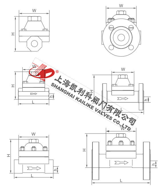 CS47H、CS17H雙金屬片蒸汽疏水閥外形結(jié)構(gòu)圖