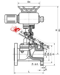 EG941J英標(biāo)電動(dòng)襯膠隔膜閥外形結(jié)構(gòu)圖