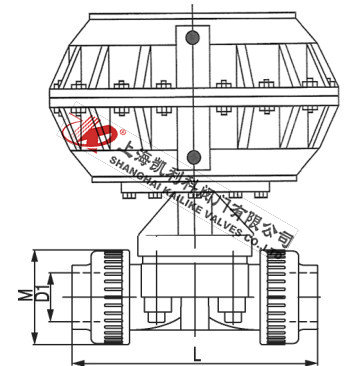 G611F-6SUPVC氣動隔膜閥、UPVC氣動塑料隔膜閥外形結(jié)構(gòu)圖