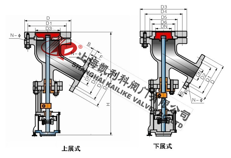 FL645H氣動(dòng)下展式放料閥外形結(jié)構(gòu)圖