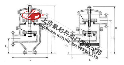 HX2、HXF2不銹鋼帶雙接管呼吸閥外形結構圖