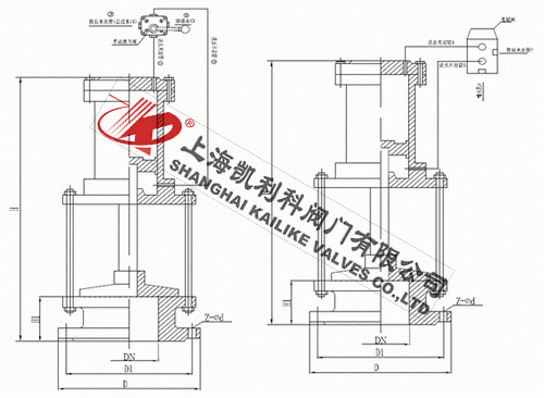 H742X液動(dòng)池底排泥閥外形結(jié)構(gòu)圖