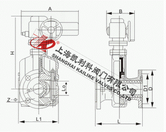 GJ941X電動夾管閥外形結(jié)構(gòu)圖